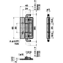 TAKIGEN Pull Style Hinge Stainless Steel Gloss Barrel Polishing, B-1053 image 2