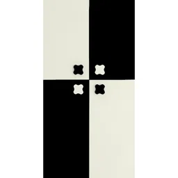 Adona Flora 2 Door Premium MDF Wardrobe With Floral Handles - Ivory Black-image-19