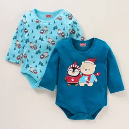 Babyhug 100% Cotton Onesies Animal Print Pack of 2 - Multicolor-picture-28