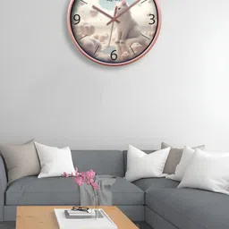 OLIVE TREE Copper-Toned & White Printed Contemporary Wall Clock image 1