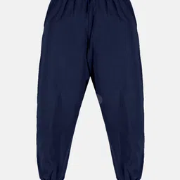 Kiddopanti Pack Of 2 Unisex Solid Track Pants - Navy Blue & Khaki Brown image 4