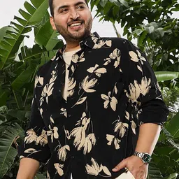 Instafab Plus Men Plus Size Comfort Fit Floral Printed Spread Collar Casual Shirt image 2