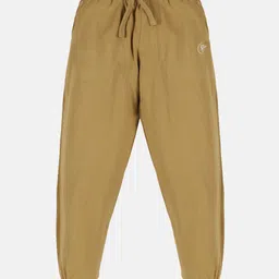 Kiddopanti Pack Of 2 Unisex Solid Track Pants - Navy Blue & Khaki Brown image 5