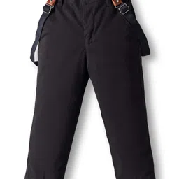 Mark & Mia Woven Full Sleeves Printed Party Shirt & Trouser Set with Bow & Suspender - Dark Pink & Black image 4