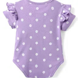 Babyhug Disney Interlock Knit Frill Half Sleeves Onesies with Minnie Mouse Graphics Pack of 3 - Pink & Lilac image 5