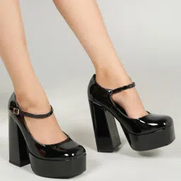 Flat n Heels Women Black Pumps-picture-15