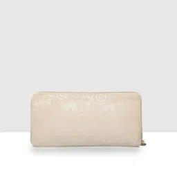 ESBEDA Cream Color Blossom Weave Wallet For Women image 4