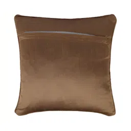 MONKDECOR Gold-Toned & Brown Set of 5 Floral Square Cushion Covers image 3