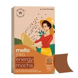 Wellbeing Nutrition Melts Energy Mocha | Arabica Coffee, CurcuWIN®, Folate and Vitamin B12 for Sustained Energy, Enhanced Focus & Improved Cognitive Health | Chocolate (15 Oral Thin Strips)-image-8