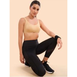 Enamor Low Impact Cotton Sports Bra - Non-Padded & Wirefree - Nude-picture-13