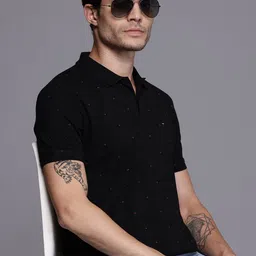 Louis Philippe Jeans Printed Polo Collar Pure Cotton T-shirt-picture-19