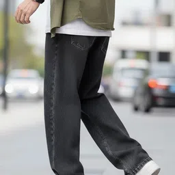 FALKRA Men Straight Fit Mid-Rise Light Fade Stretchable Jeans image 5