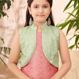 Muhuratam Girls Printed Kurta Set image 2