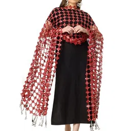 A R SILK DUPATTA HUB Embroidered Dupatta with Mirror Work image 4