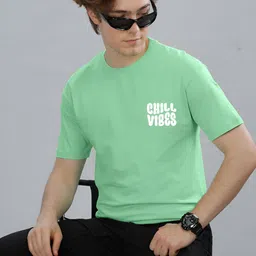 FALTU.CO Men Typography Printed Round Neck Pure Cotton Oversized T-shirt image 4