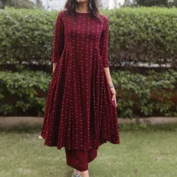 KALINI Women Ethnic Motifs Printed Regular Anarkali Kurta with Palazzos-picture-16