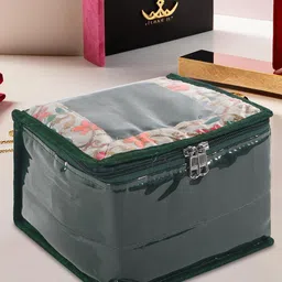 Kuber Industries Green Pvc Small Makeup Pouch Bag With 10 Compartments Jewellery Organiser-picture-41