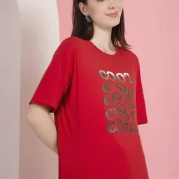 MACK JONNEY Women Typography Printed Round Neck Cotton Oversized T-shirt-image-35