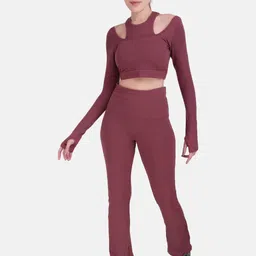 Wearjukebox Power Move Cut-Out Crop Top With High-Rise Trousers Co-Ords-picture-31