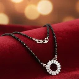 LUCKY JEWELLERY Silver-Plated Artificial Stones and Beads Mangalsutra-picture-17