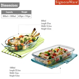SignoraWare 2 Pcs Transparent Pure Borosilicate Glass Heat Resistant Bakewares image 4