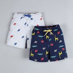 Plum Tree Pack Of 2 Animals Print Shorts - Navy Blue & Grey-picture-14