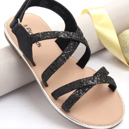 Pine Kids Party Wear Shimmered Sandals - Black-image-57