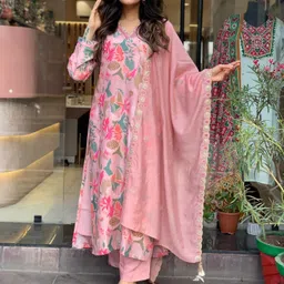 Anni Designer Women Floral Printed Regular Kurta with Trousers & With Dupatta-picture-36