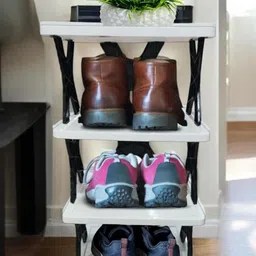 Go Hooked Shoe Rack 4-Tier Durable Plastic Organizer-image-32
