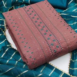 Rangtulika Ethnics Embroidered Unstitched Dress Material-picture-17
