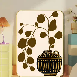 SAF White & Green Wooden Boho Botanical Wall Art image 3