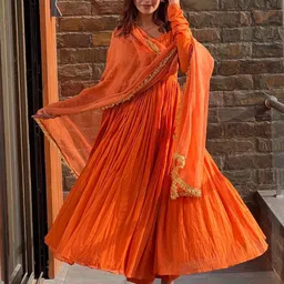 Anni Designer Round Neck Anarkali Kurta with Trousers & Dupatta-picture-45