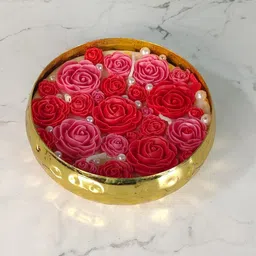 SOWPEACE Red Large Small Rose Pot Candle-picture-35