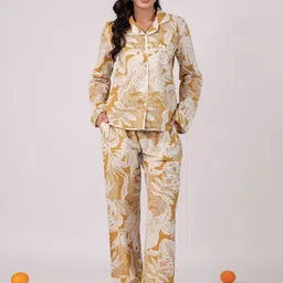 SANSKRUTIHOMES Women Printed Pure Cotton Shirt & Pyjamas Night suit-picture-11