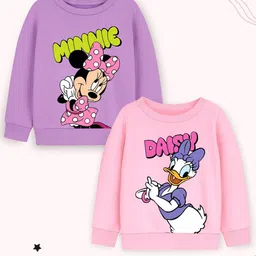 YK Disney Girls Pack of 2 Daisy Duck And Minnie Printed Sweatshirt-picture-44
