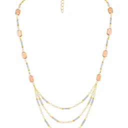 Mahi Gold-Plated American Diamond-Studded & Beaded Layered Jewellery Set image 3