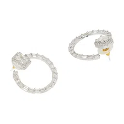 House of Pataudi Silver Plated AD Studded Earrings image 3