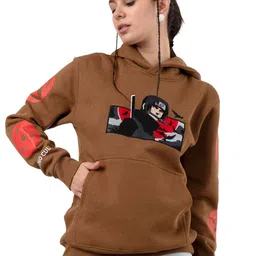 RHINO CULT Women Graphic Printed Hooded Kangaroo Pocket Cotton Sweatshirt-picture-20