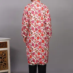 Exotic India Women Floral Woollen Longline Tailored Jacket image 2