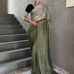 DIVASTRI Ombre Pure Chiffon Zari Ready to Wear Saree-picture-21