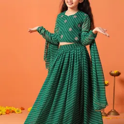 BAESD Girls Printed Ready to Wear Lehenga & Blouse With Dupatta image 4