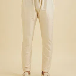 Manyavar Embroidered Mandarin Collar Straight Kurta with Pyjamas image 3