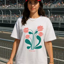 JUNEBERRY Women Drop-Shoulder Sleeves Pure Cotton Oversized Tshirt-image-99