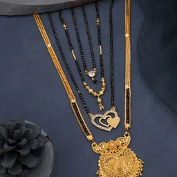 Bhanu diam Gold-Plated Brass Mangalsutra-picture-37