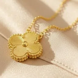 Chic Laddies Women Floral Gold-Plated Stainless Steel Clover Pendants with Chains-picture-15