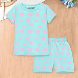 YK X Trampoline Girls Pack Of 2 Printed T-Shirts With Shorts image 2