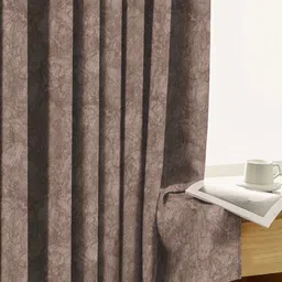 HOMEBREW FURNISHINGS Brown 2 Pieces Abstract Printed Black Out Door Curtains image 2