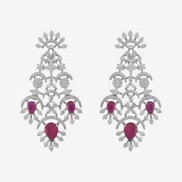 Kushal's Fashion Jewellery Rhodium Plated CZ Studded Jewellery Set image 4