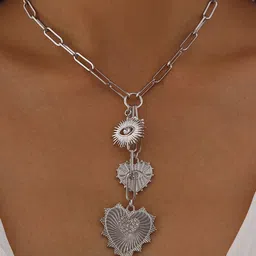StyleCast x Revolte Silver-Plated Link Chains Statement Necklace image 1