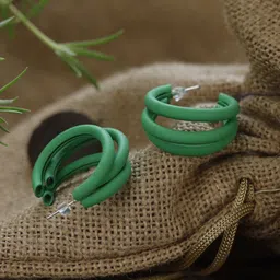 Maansh Coral Contemporary Half Hoop Earrings image 1